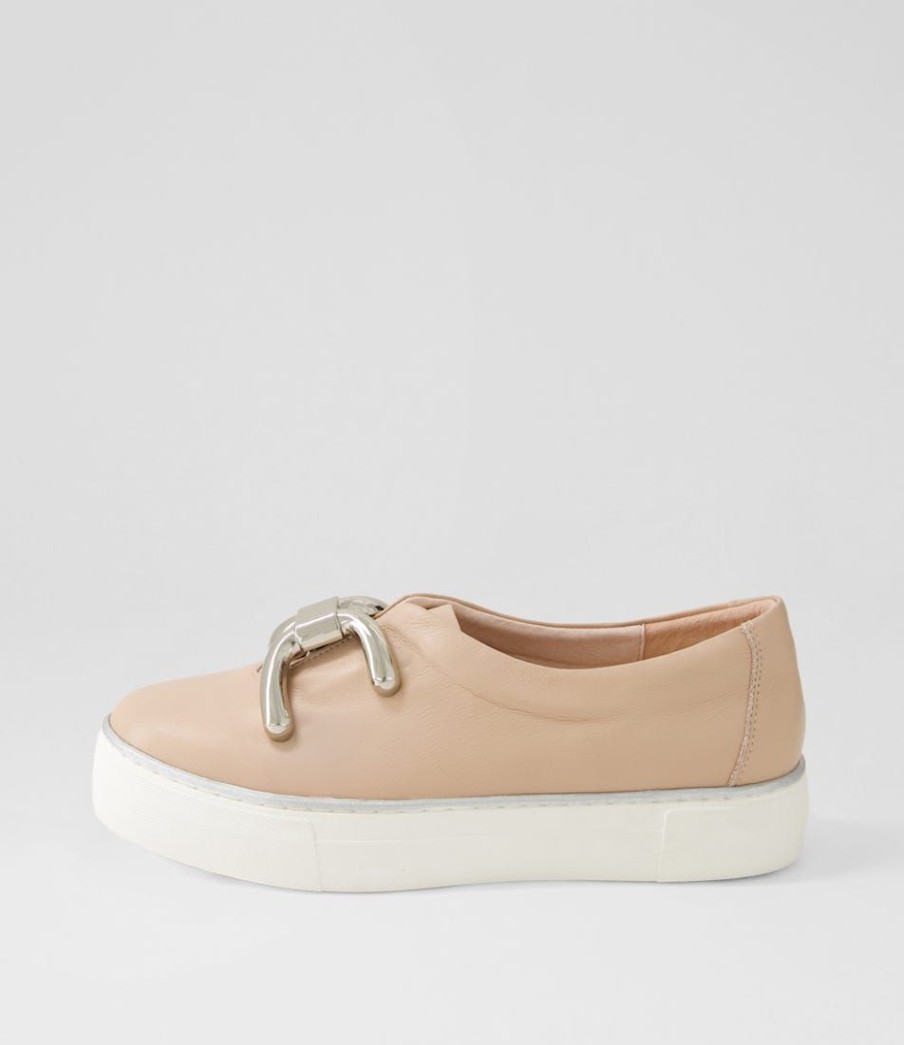 Shoes DJANGO & JULIETTE | Fillo Pale Rose Gold White Leather Sneakers