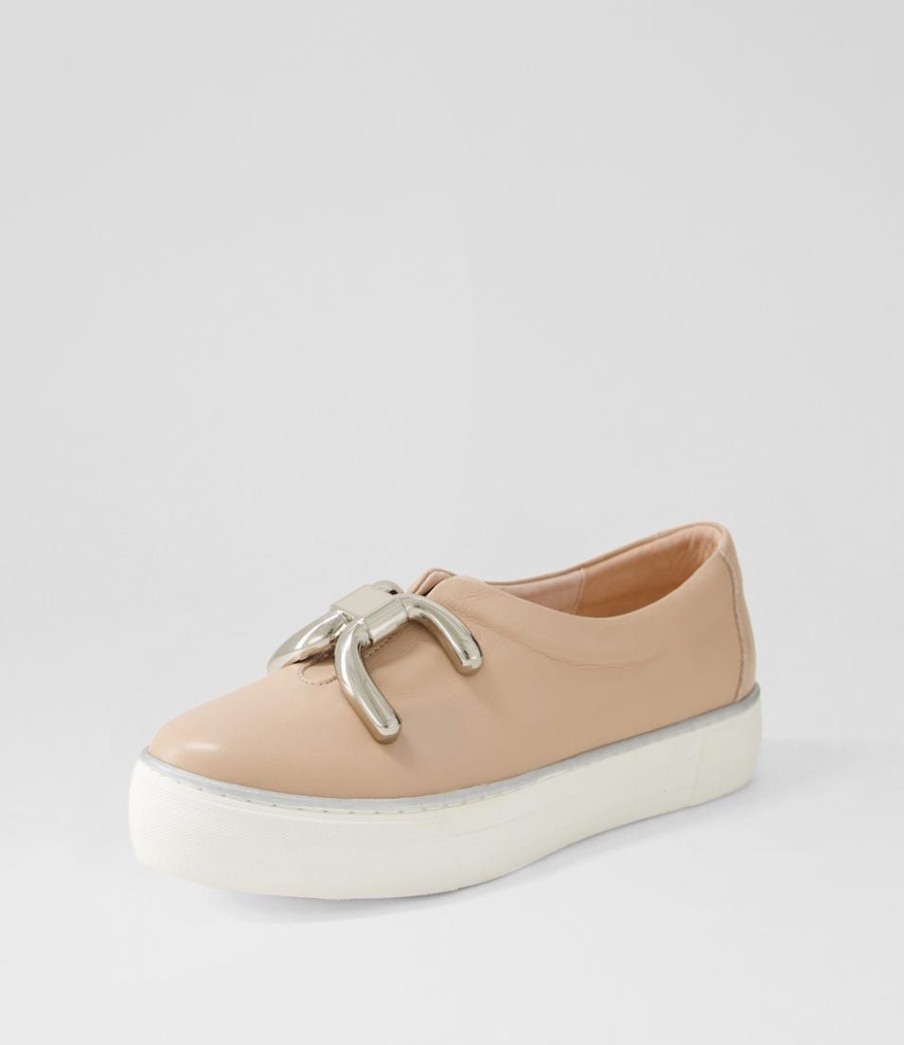 Shoes DJANGO & JULIETTE | Fillo Pale Rose Gold White Leather Sneakers