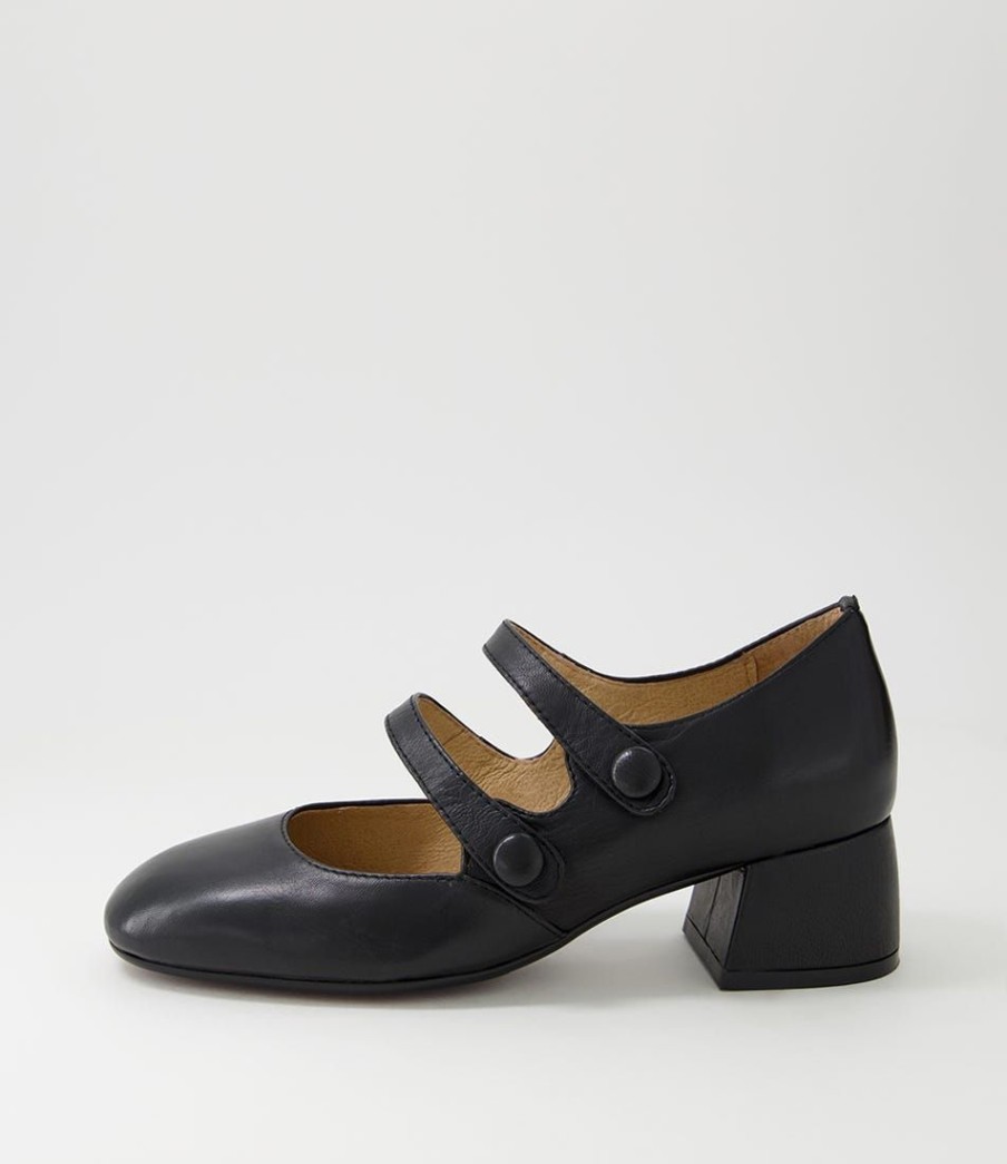 Shoes DJANGO & JULIETTE | Culie Black Leather Mary Jane Heels