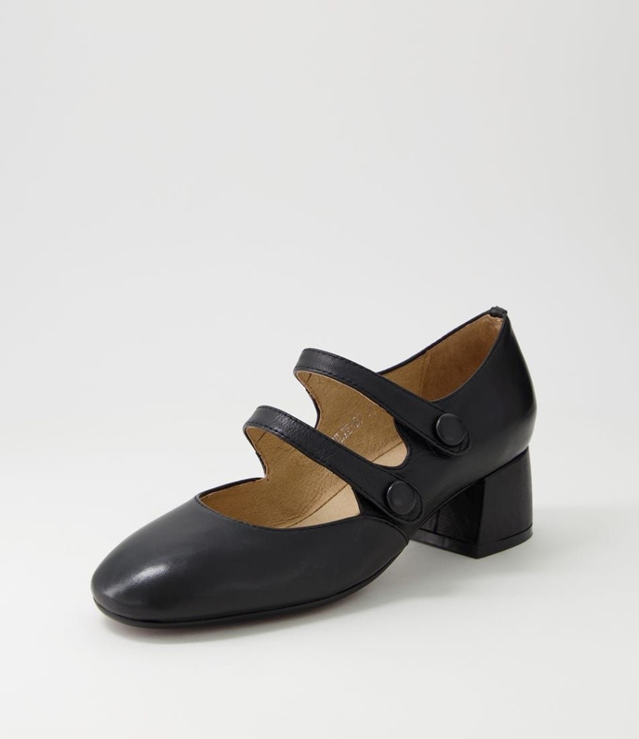 Shoes DJANGO & JULIETTE | Culie Black Leather Mary Jane Heels