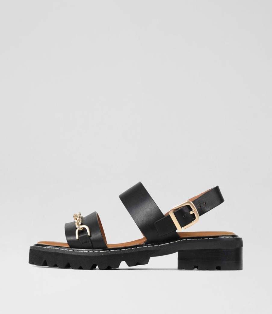 Shoes EOS | Gil Black Leather Sandals