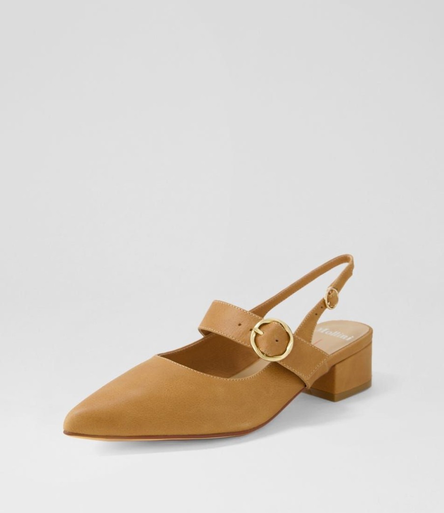 Shoes MOLLINI | Thetime Tan Leather Mary Jane Heels