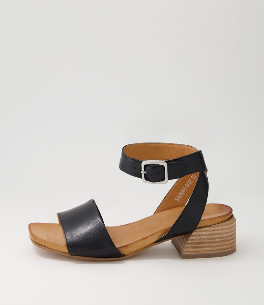 Shoes EOS | Sariah Black Leather Sandals