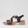 Shoes DIANA FERRARI | Tartic Black Leather Sandals