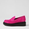 Shoes TOP END | Zoafa Fuchsia Black Suede Loafers