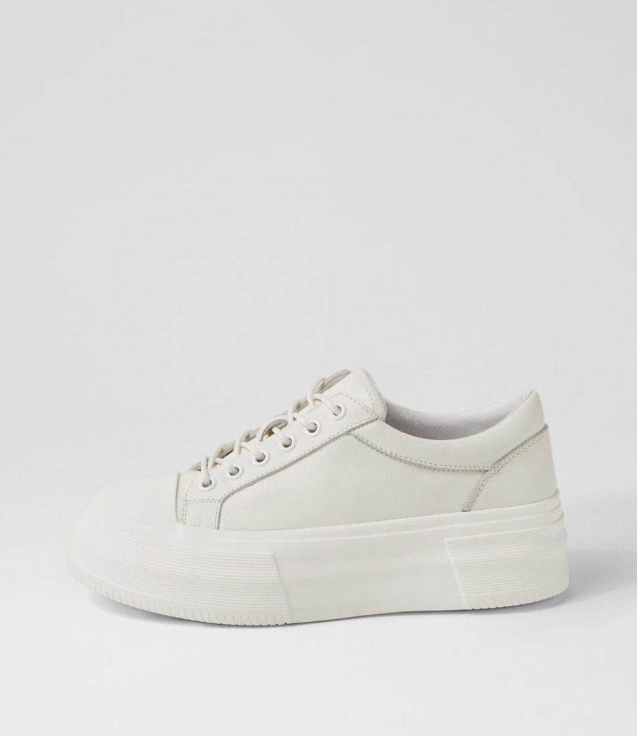 Shoes DJANGO & JULIETTE | Agot White Leather Stitch Sneakers