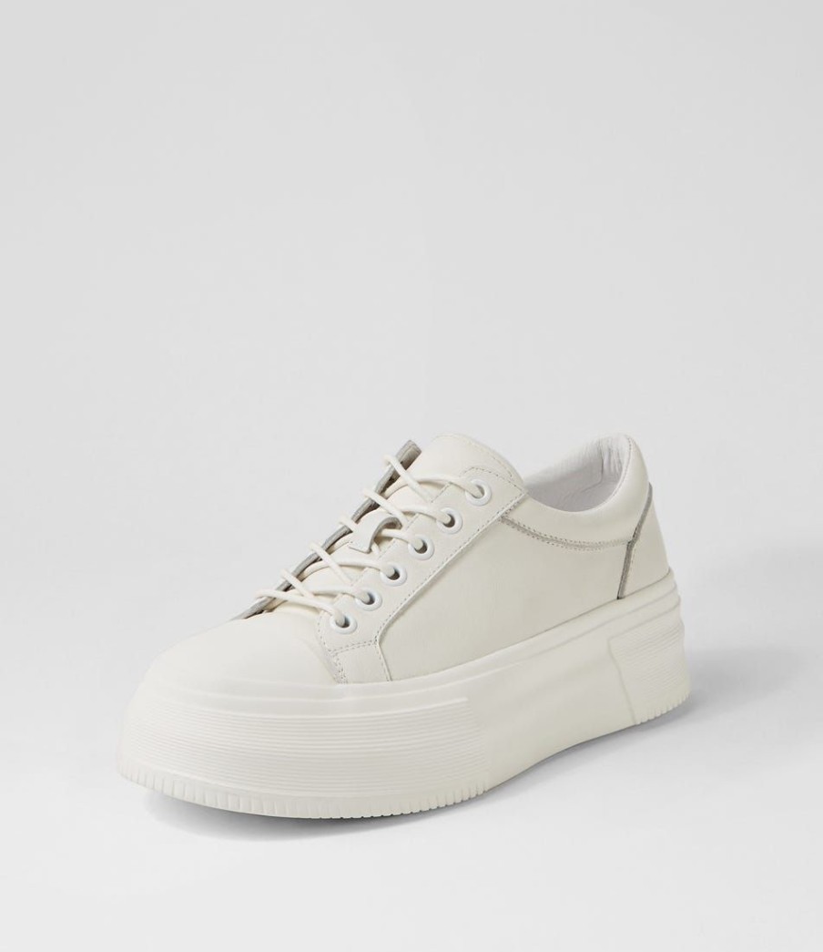 Shoes DJANGO & JULIETTE | Agot White Leather Stitch Sneakers