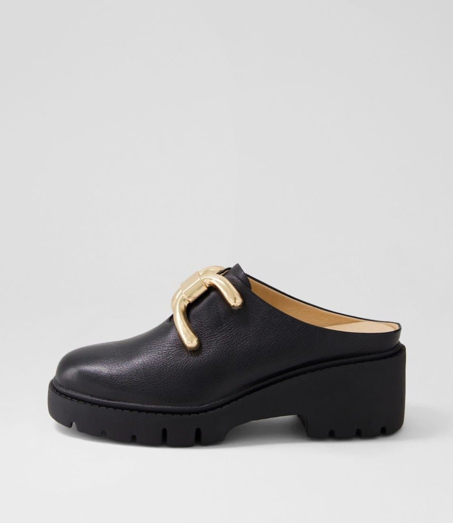 Shoes DJANGO & JULIETTE | Umatta Black Leather Mules