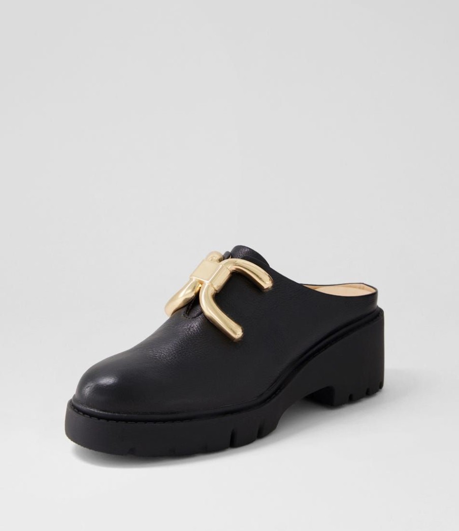 Shoes DJANGO & JULIETTE | Umatta Black Leather Mules