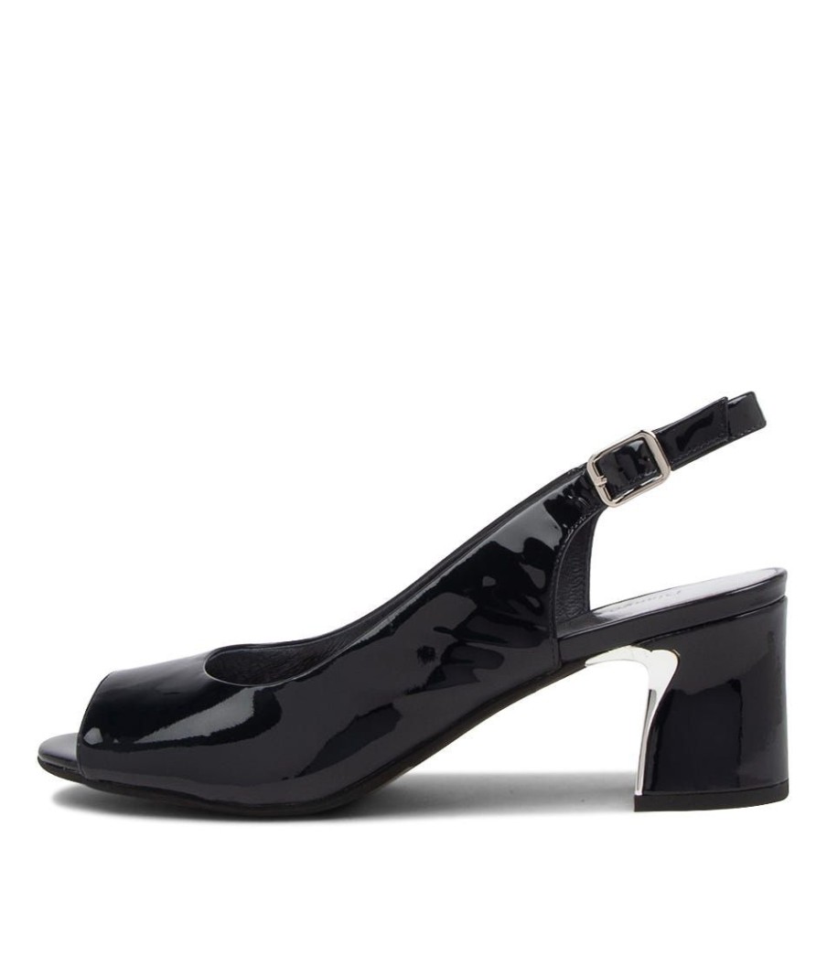 Shoes DJANGO & JULIETTE | Jianas Navy Patent Leather Heeled Sandals