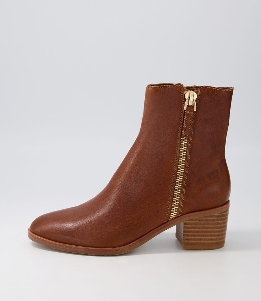 Shoes DJANGO & JULIETTE | Dorete Tan Natural Heel Leather Ankle Boots