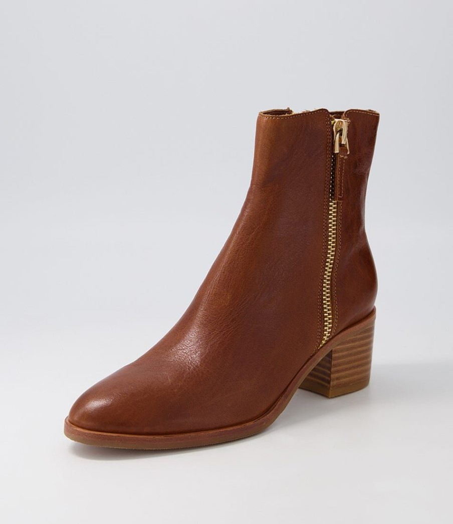 Shoes DJANGO & JULIETTE | Dorete Tan Natural Heel Leather Ankle Boots