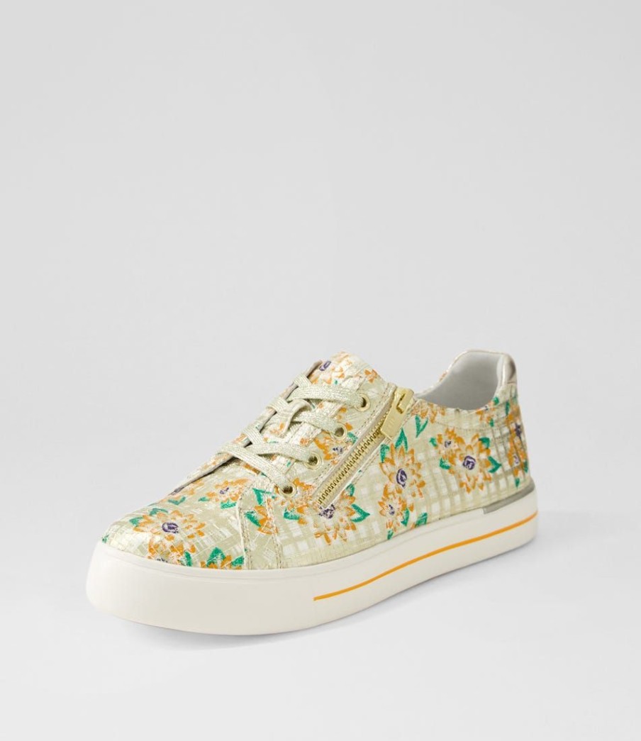 Shoes ZIERA | Audry W Orange Cut Pale Gold Leather Sneakers