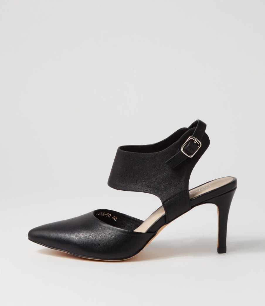 Shoes TOP END | Barlina Black Leather Heels