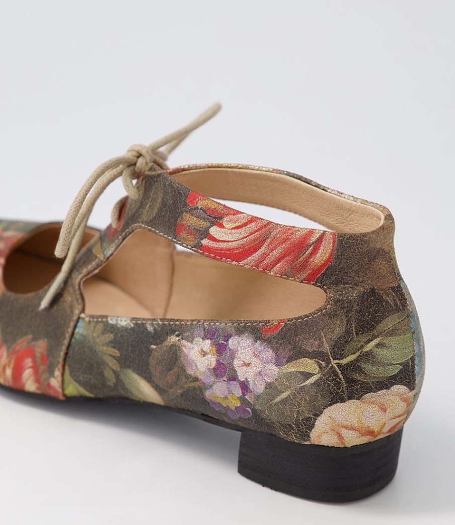 Shoes DJANGO & JULIETTE | Ewing Vintage Metal Floral Leather Flat Shoes