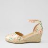 Shoes DJANGO & JULIETTE | Rylen Rose Gold Pink Line Cut Leather Wedges