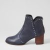 Shoes DJANGO & JULIETTE | Shad Navy Choc Leather Ankle Boots