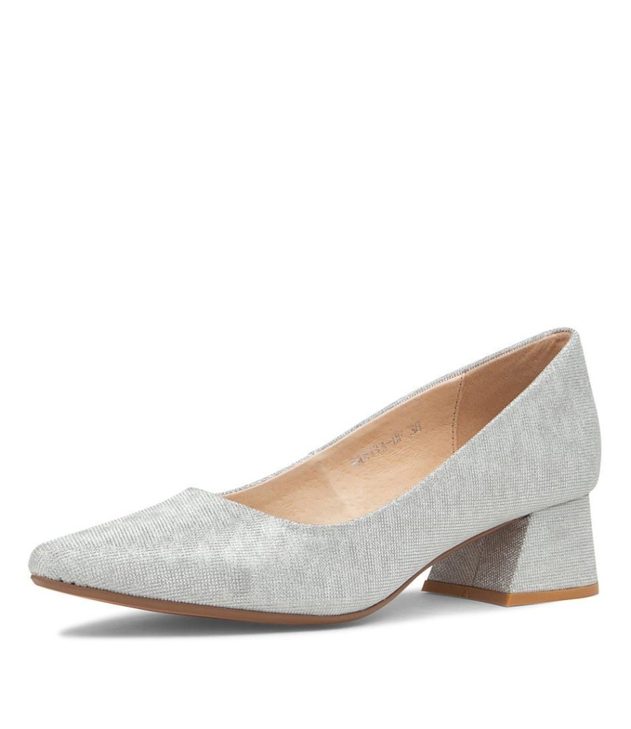 Shoes DIANA FERRARI | Wanita Silver Metallic Suede Heels