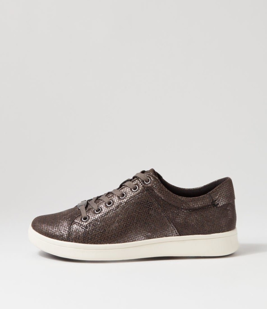 Shoes ZIERA | Delilah Xf Pewter Cut Leather Sneakers