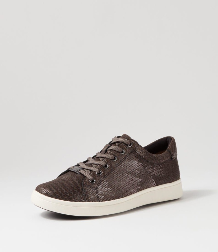 Shoes ZIERA | Delilah Xf Pewter Cut Leather Sneakers