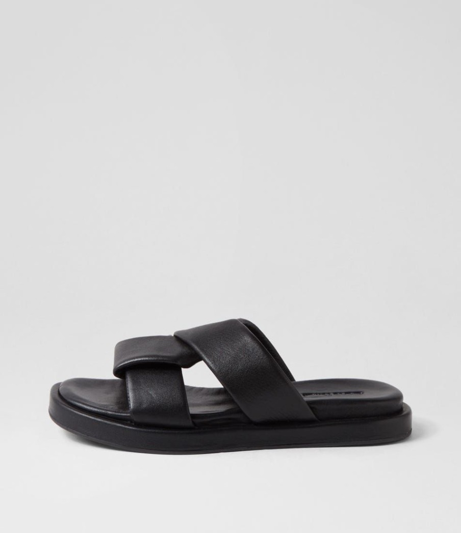 Shoes DIANA FERRARI | Basit Black Leather Slides