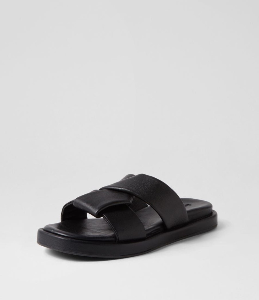 Shoes DIANA FERRARI | Basit Black Leather Slides