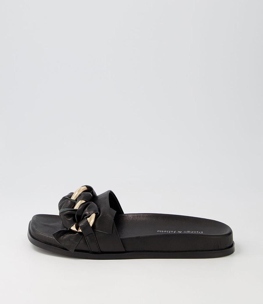 Shoes DJANGO & JULIETTE | Dakari Black Leather Slides