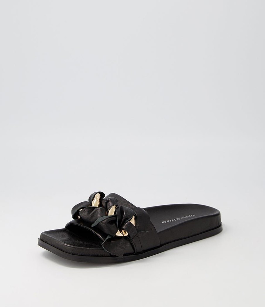 Shoes DJANGO & JULIETTE | Dakari Black Leather Slides