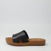 Shoes TOP END | Fando Black Leather Slides Ns