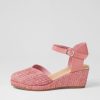 Shoes DJANGO & JULIETTE | Rastan Pink Synthetic Raffia Leather Wedges