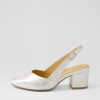 Shoes ZIERA | Veera Xw Silver Scratch Leather Heels