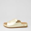 Shoes DJANGO & JULIETTE | Quilly Pale Gold Leather Slides