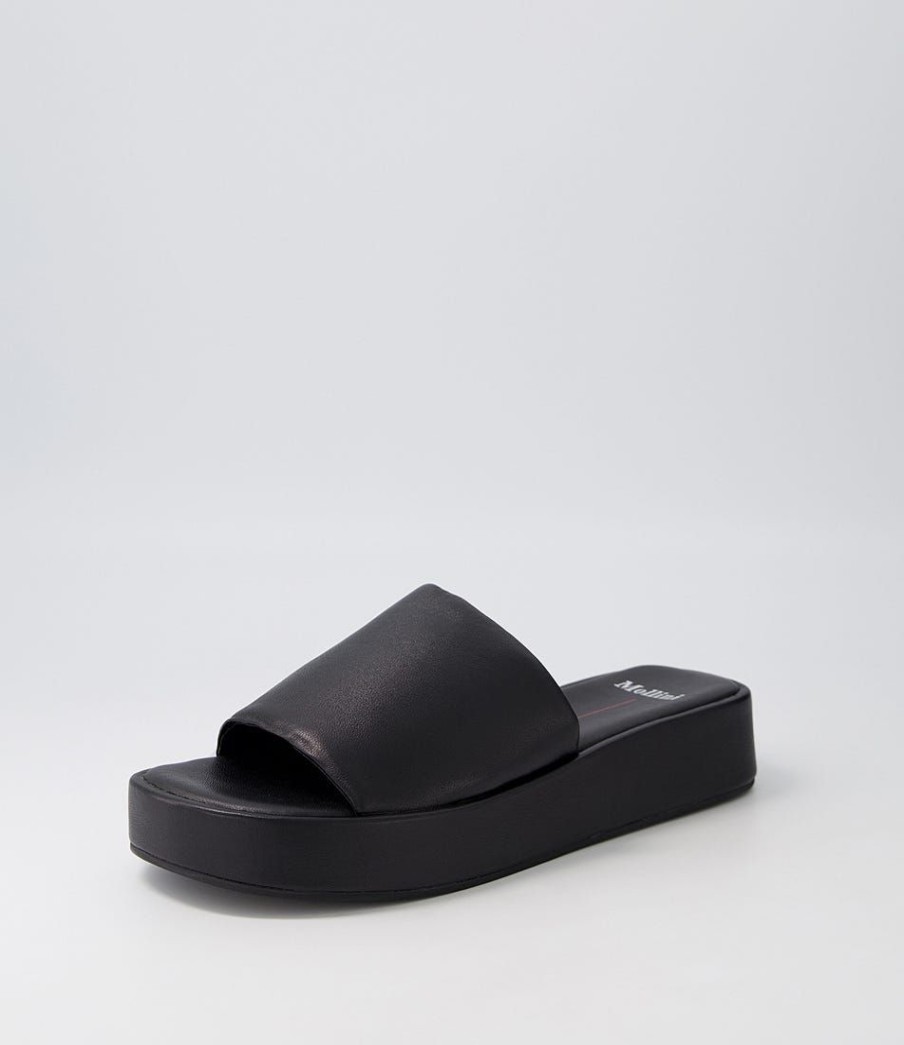 Shoes MOLLINI | Garnell Black Leather Slides