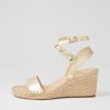 Shoes TOP END | Guicey Pale Gold Leather Espadrilles