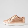 Shoes ZIERA | Danni Xf Rose Gold Scratch Cut Leather Sneakers