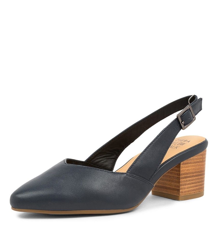 Shoes ZIERA | Veera Xw Navy Leather Heels