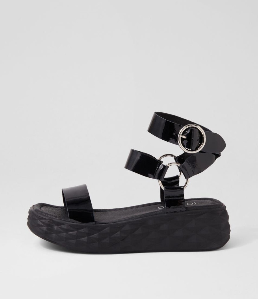 Shoes TOP END | Rezso Black Patent Leather Sandals