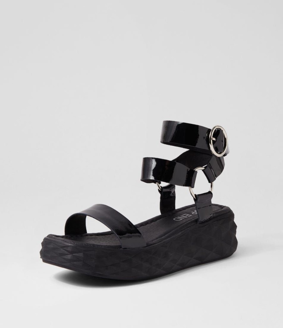 Shoes TOP END | Rezso Black Patent Leather Sandals