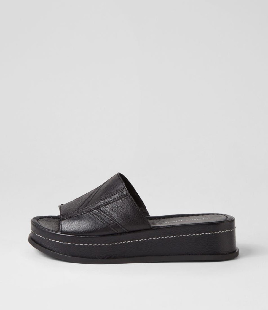 Shoes DJANGO & JULIETTE | Watte Black Leather Slides