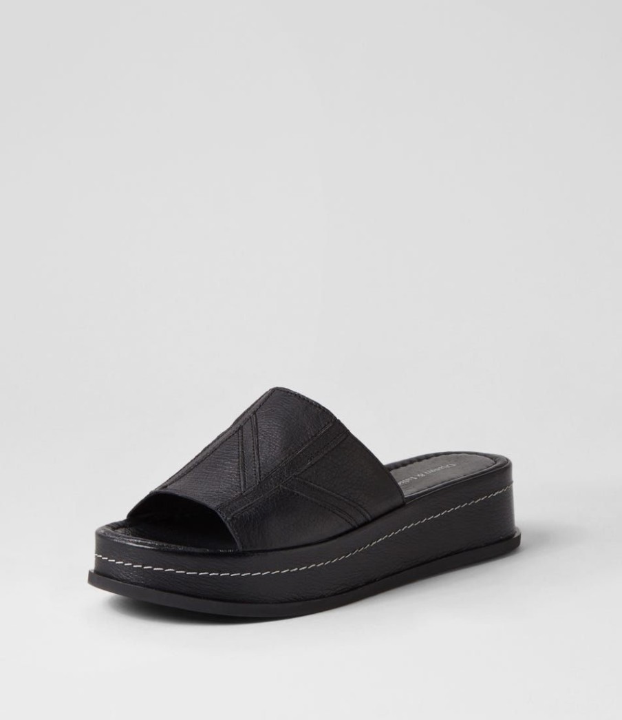 Shoes DJANGO & JULIETTE | Watte Black Leather Slides