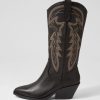 Shoes MOLLINI | Riding Black Gold Embr Leather Knee High Boots