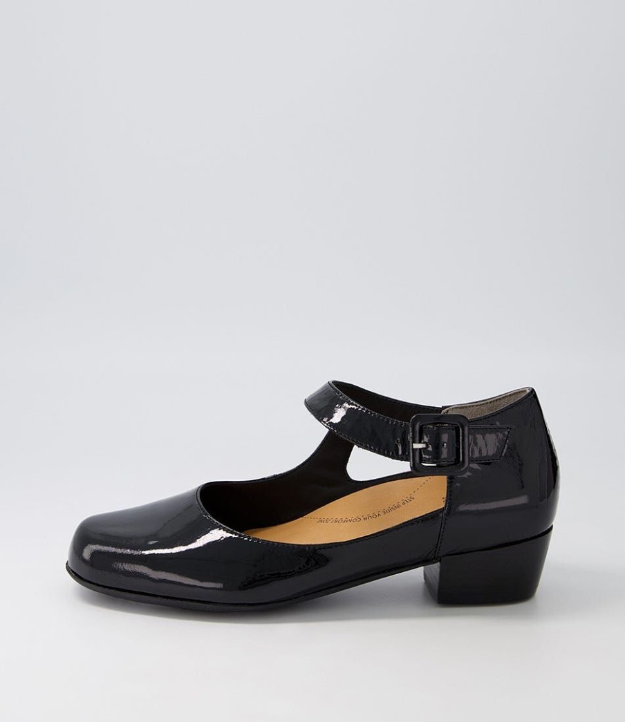 Shoes ZIERA | Qango Xw Black Patent Leather Flat Shoes