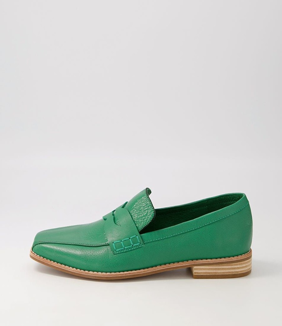 Shoes DJANGO & JULIETTE | Agape Dark Emerald Spearmint Patent Leather Loafers