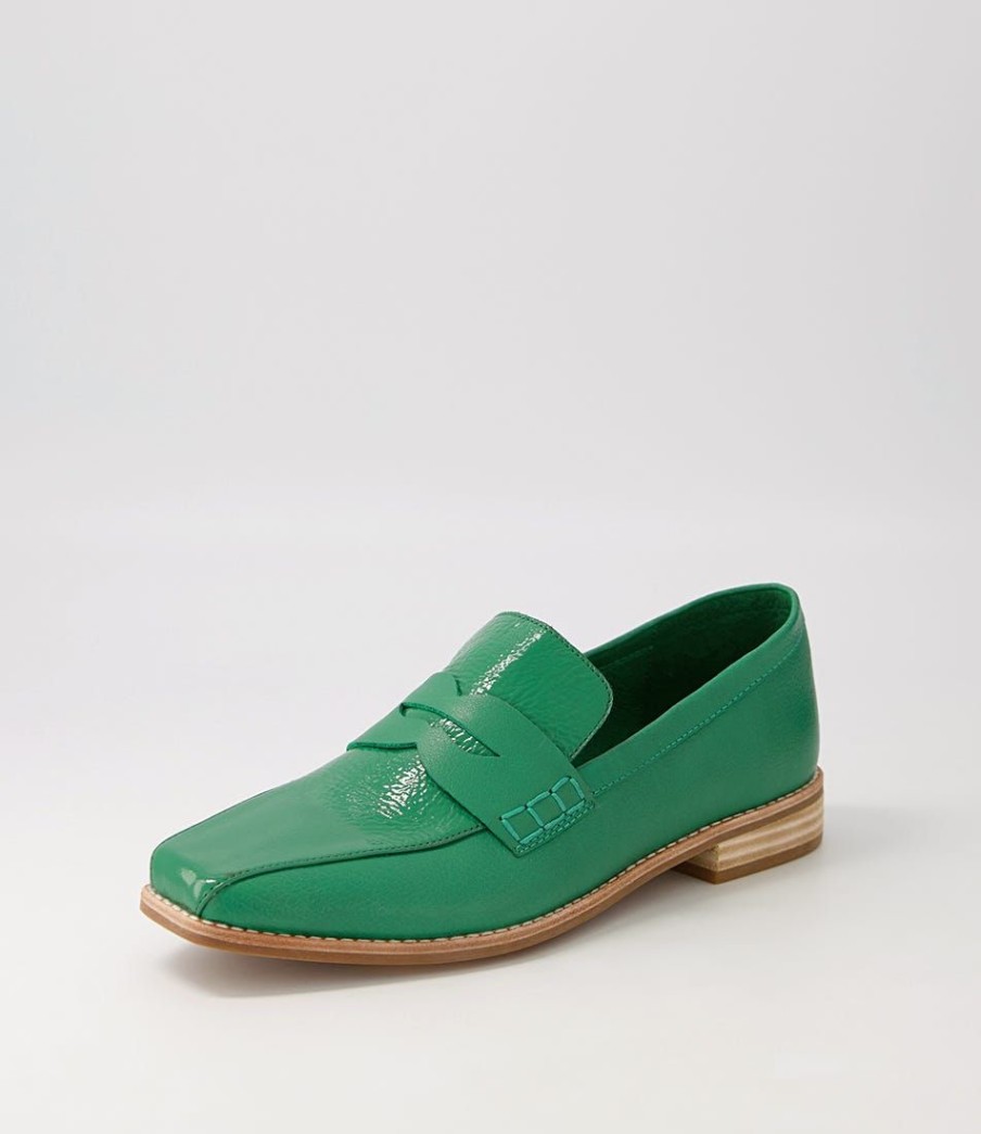 Shoes DJANGO & JULIETTE | Agape Dark Emerald Spearmint Patent Leather Loafers