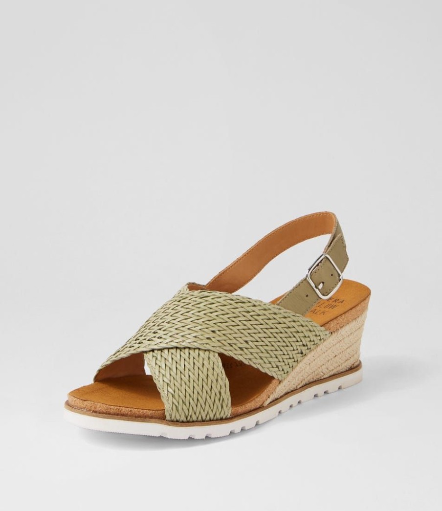 Shoes ZIERA | Kaeme W Khaki Weave Leather Sandals