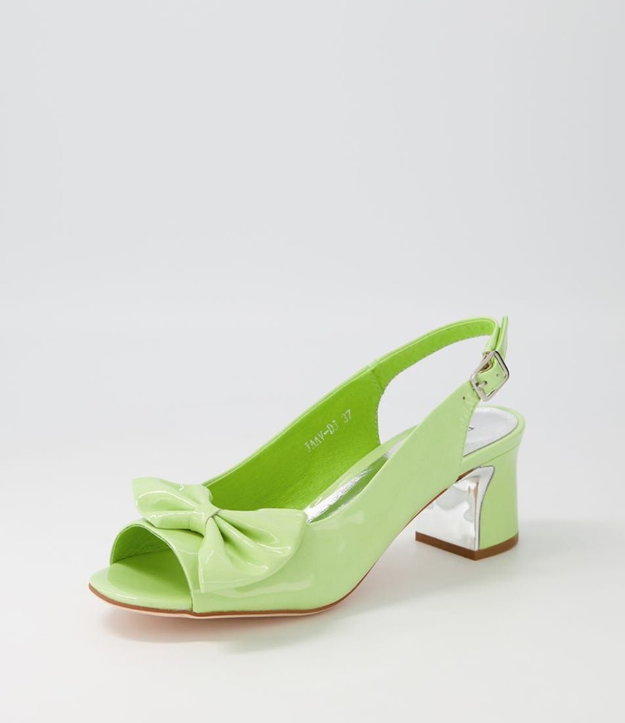 Shoes DJANGO & JULIETTE | Jaav Lime Patent Leather Sandals