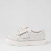 Shoes DJANGO & JULIETTE | Falest Silver Lizard White Shimmer Leather Sneakers