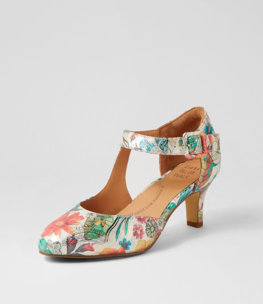 Shoes ZIERA | Timon Xw Spring Garden Leather Heels