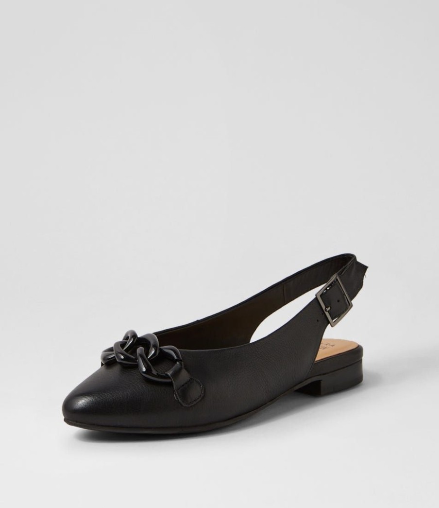 Shoes ZIERA | Lizbeths W Black Leather Flat Shoes