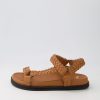 Shoes MOLLINI | Haveto Dark Tan Black Leather Slides